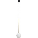 Lampa wisząca Ali - szklana kula, biały/czarny/złoty | ZumaLine