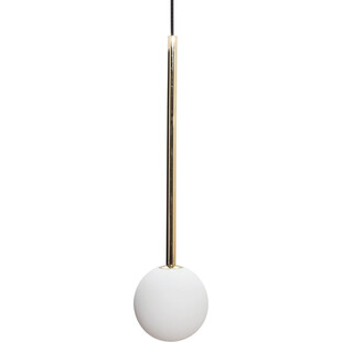 Lampa wisząca szklana kula Ali 12cm biały / czarny / złoty Zumaline