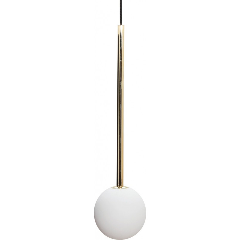 Lampa wisząca Ali - szklana kula, biały/czarny/złoty | ZumaLine