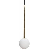 Lampa wisząca Ali - szklana kula, biały/czarny/złoty | ZumaLine
