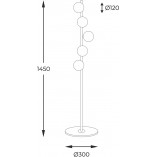 Lampa podłogowa szklane kule Ali - ZumaLine | Biały/Czarny/Złoty