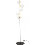 Lampa podłogowa szklane kule Ali - ZumaLine | Biały/Czarny/Złoty
