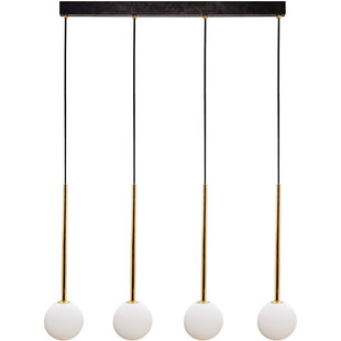 Lampa wisząca szklane kule Ali IV 70cm biały / czarny / złoty Zumaline