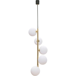 Lampa wisząca szklane kule Ali V 12cm biały / czarny / złoty Zumaline