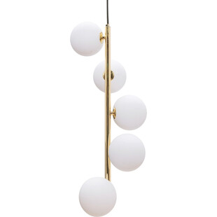 Lampa wisząca szklane kule Ali V 12cm biały / czarny / złoty Zumaline