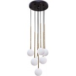 Lampa wisząca szklane kule Ali VII 35cm biały / czarny / złoty Zumaline