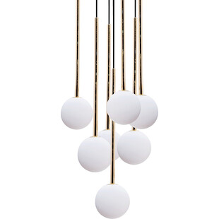 Lampa wisząca szklane kule Ali VII 35cm biały / czarny / złoty Zumaline
