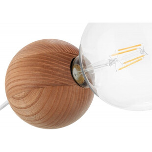 Lampa wisząca Sferni | 3 drewniane kule | Kolorowe kable
