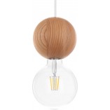 Lampa wisząca Sferni | 3 drewniane kule | Kolorowe kable