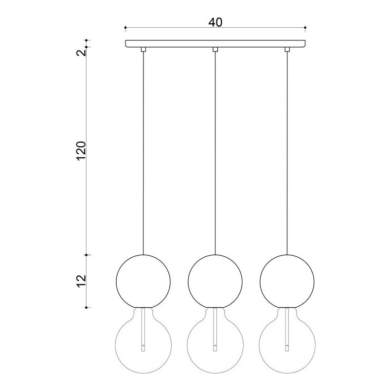 Lampa wisząca drewniane kule Sferni III | Kolorowe kable