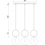 Lampa wisząca drewniane kule Sferni III | Kolorowe kable