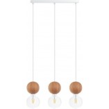 Lampa wisząca drewniane kule Sferni III | Kolorowe kable