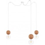 Lampa Wisząca Drewniane Kule Sferni III | Kolorowe Kable
