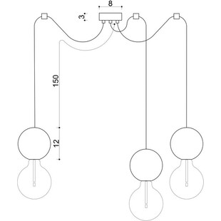 Lampa Wisząca Drewniane Kule Sferni III | Kolorowe Kable