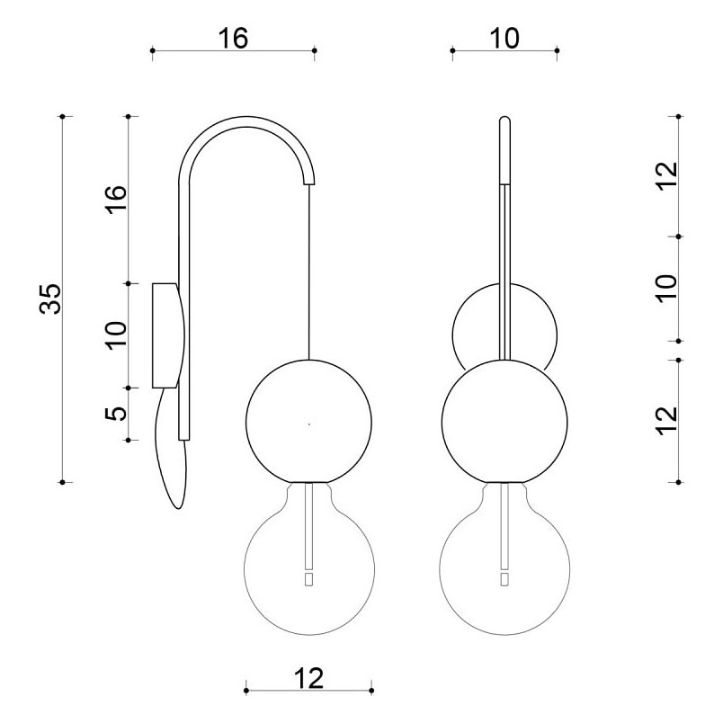 Kinkiet wiszący drewniany | Kolorowe kable - Skandynawski design
