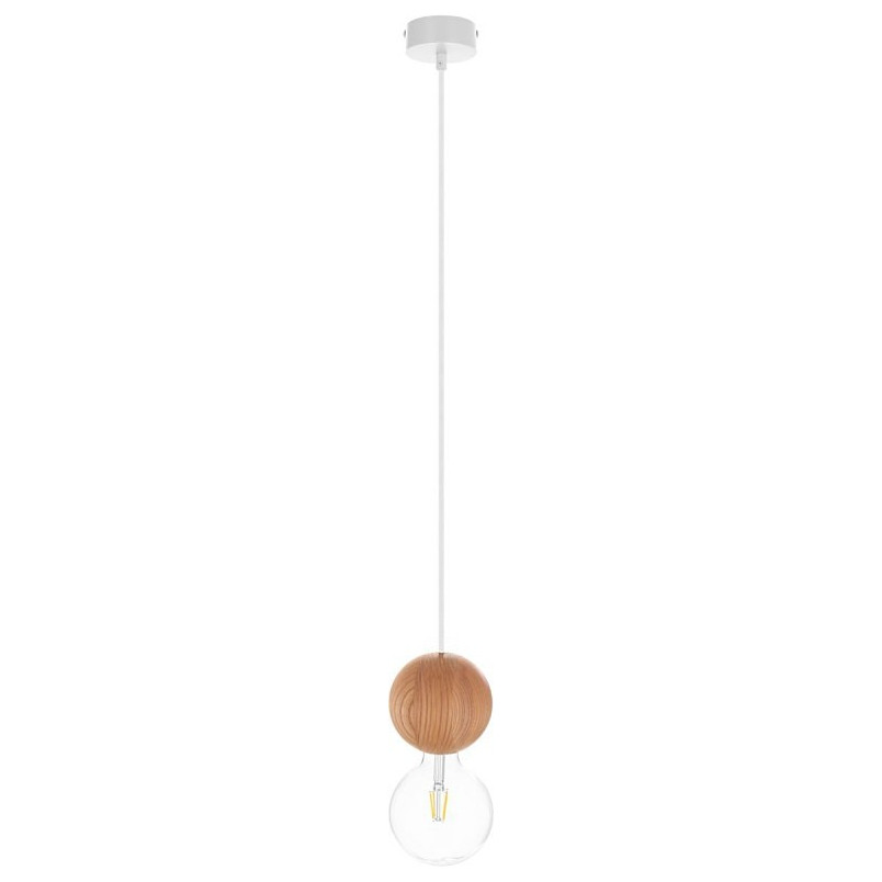 Lampa wisząca drewniana Kula | Skandynawski design