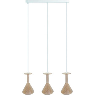 Lampa wisząca drewniana na listwie Cono II Kolorowe kable