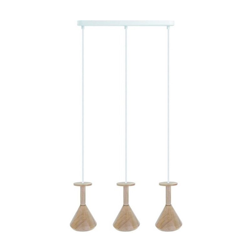 Lampa Wisząca Drewniana Cono II | Kolorowe Kable - Skandynawski Design