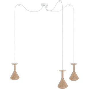 Lampa drewniana "pająk" Cono III Kolorowe kable