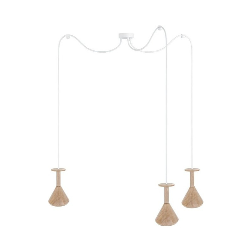 Lampa wisząca drewniana "Pająk" Cono III | Kolorowe Kable