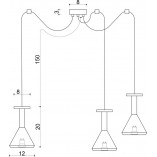 Lampa wisząca drewniana "Pająk" Cono III | Kolorowe Kable