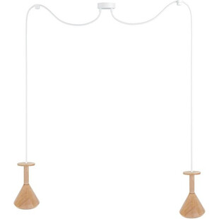 Lampa drewniana "pająk" Cono II Kolorowe kable