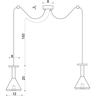Lampa wisząca "Pająk" Cono II | Drewno, Sklejka | Kolorowe Kable