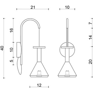 Kinkiet drewniany Cono Mini | Skandynawski design | Kolorowe Kable