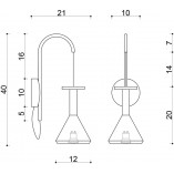 Kinkiet drewniany Cono Mini | Skandynawski design | Kolorowe Kable