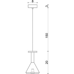 Lampa wisząca drewniana Cono Mini Kolorowe kable