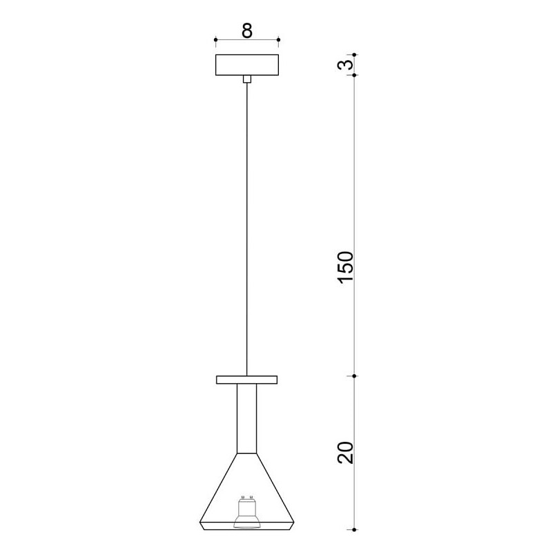 Lampa wisząca drewniana Cono Mini Kolorowe kable