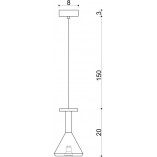 Lampa wisząca drewniana Cono Mini Kolorowe kable