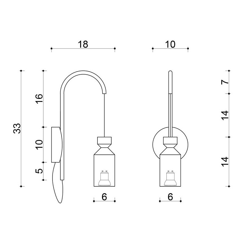 Kinkiet drewniany Angula Mini | Kolorowe Kable - Skandynawski Design
