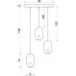 Lampa wisząca drewniana Barille Mini III | Kolorowe kable