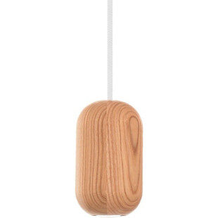 Lampa wisząca potrójna drewniana na listwie Barille Mini III Kolorowe kable