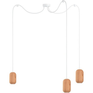 Lampa "pająk" Barille Mini III drewniana Kolorowe kable