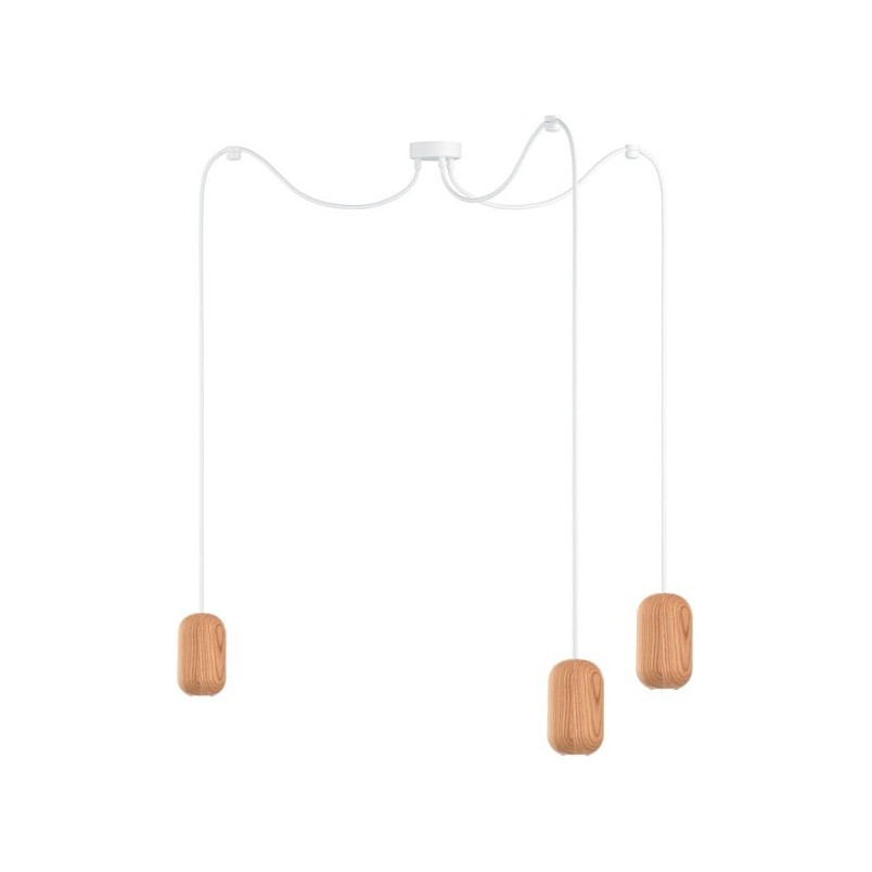 Lampa wisząca Pająk Barille Mini III | Drewno, Kolorowe kable
