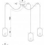Lampa wisząca Pająk Barille Mini III | Drewno, Kolorowe kable