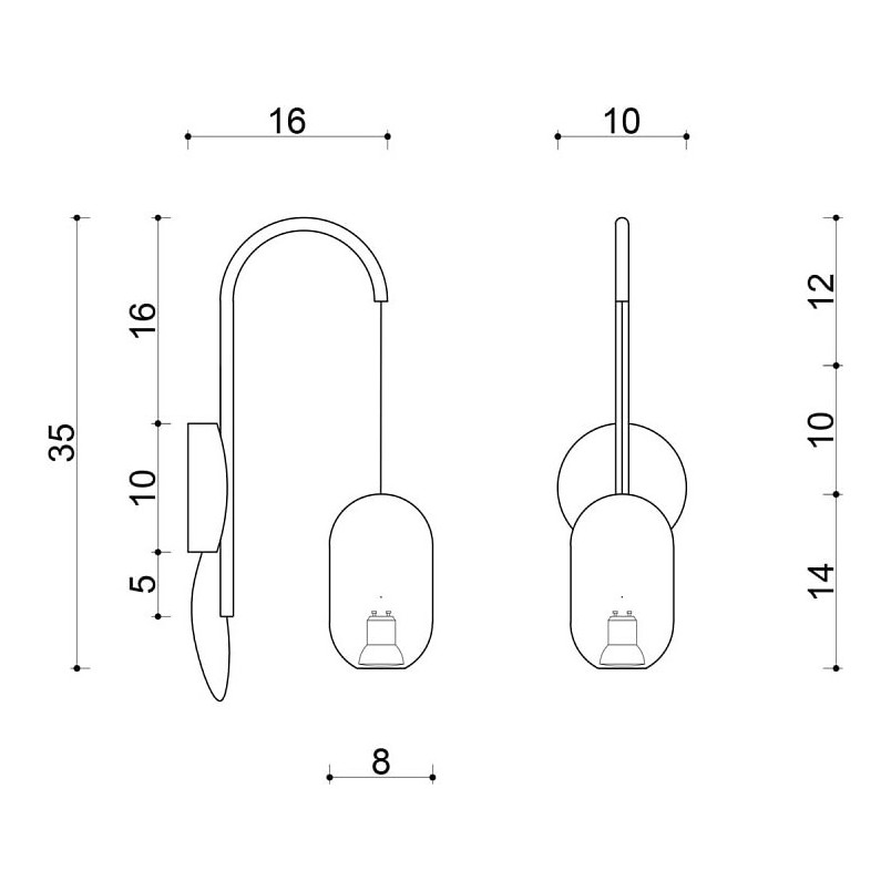 Kinkiet drewniany Barille Mini | Kolorowe Kable - Skandynawski Design