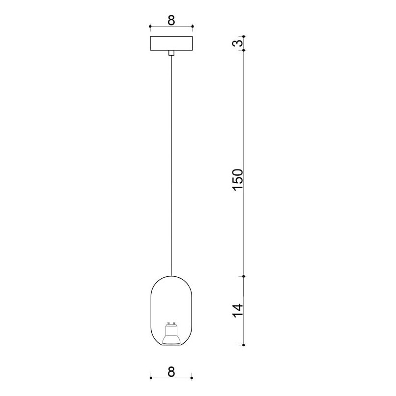 Lampa wisząca "Żarówka" Barille Mini | Drewno, Kolorowe Kable