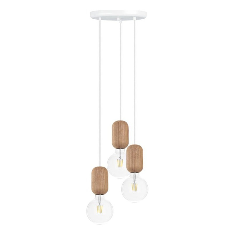 Lampa wisząca Barille III | Drewno, E27, Skandynawska