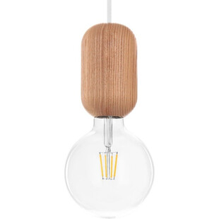 Lampa wisząca potrójna drewniana na listwie Barille III Kolorowe kable