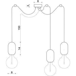 Lampa Wisząca Pająk Barille III | Drewno, Kolorowe Kable