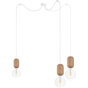 Lampa wisząca "pająk" Barille III drewniana