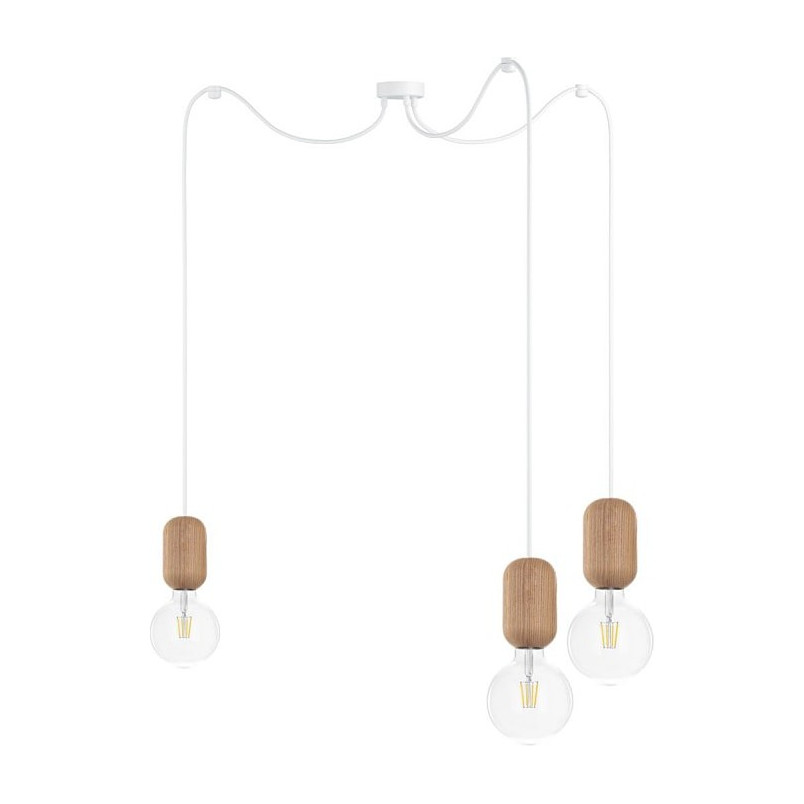 Lampa Wisząca Pająk Barille III | Drewno, Kolorowe Kable