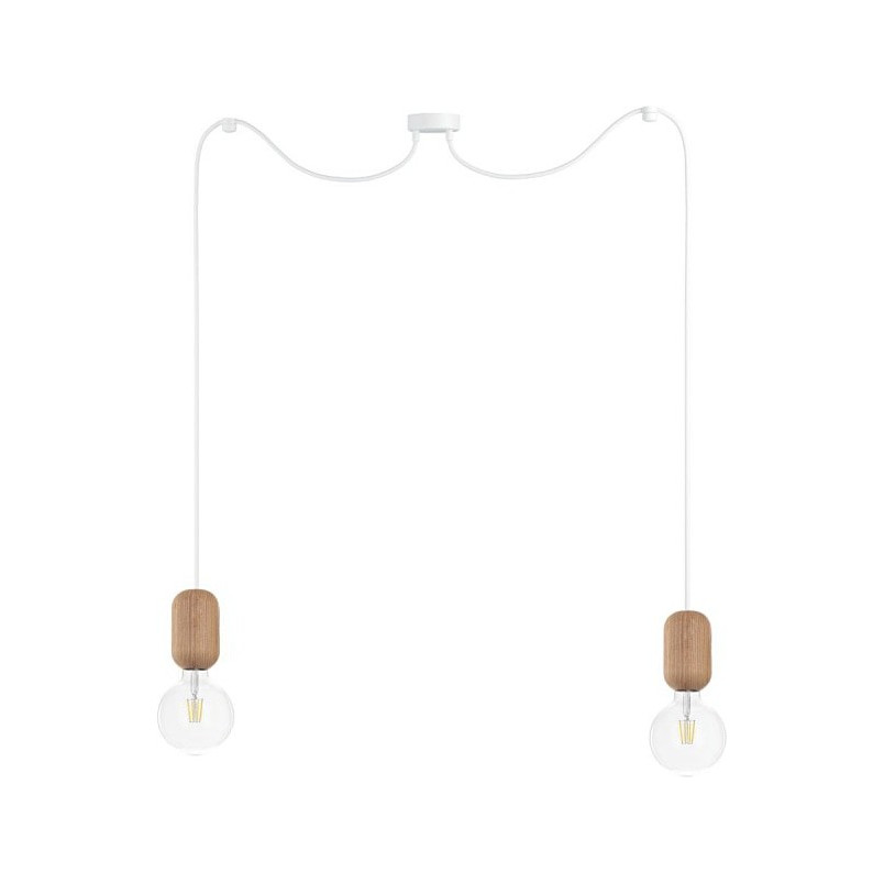 Lampa wisząca "Pająk" Barille II | Drewno, Kolorowe Kable