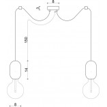 Lampa wisząca "Pająk" Barille II | Drewno, Kolorowe Kable