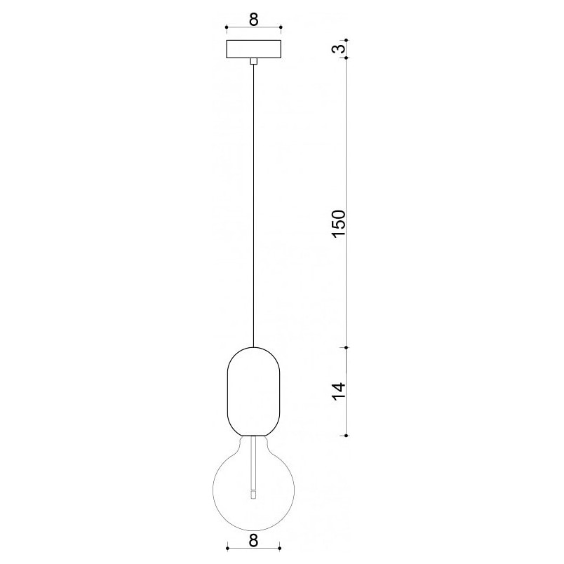 Lampa wisząca "żarówka" na kablu Barille drewniana Kolorowe kable