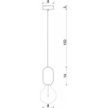 Lampa wisząca "żarówka" na kablu Barille drewniana Kolorowe kable