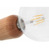 Lampa wisząca "żarówka" na kablu Barille drewniana Kolorowe kable